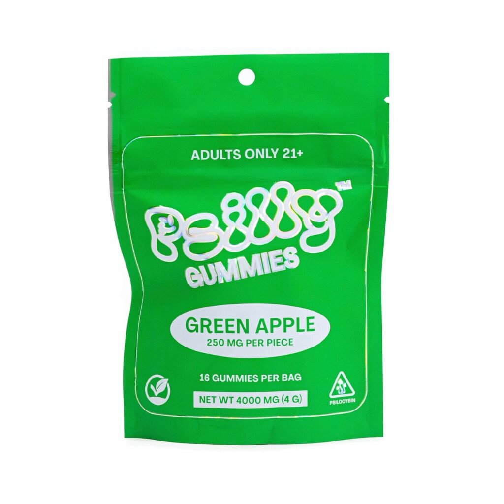 Psilly Gummies – Green Apple for psilocybin use in USA, Canada, and Australia