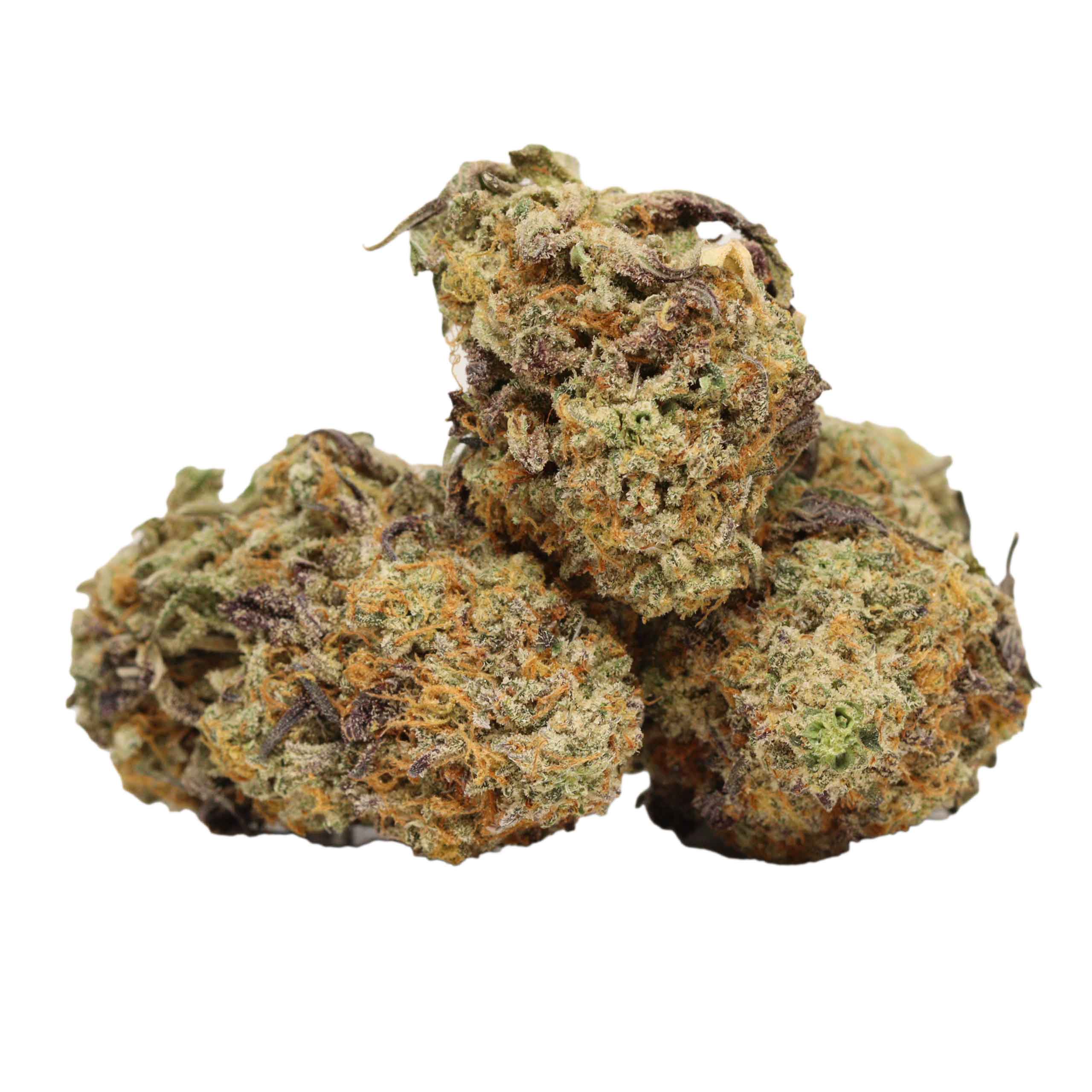 Forbidden Fruit Kush indica buds with dense trichomes and sweet-fruity aroma