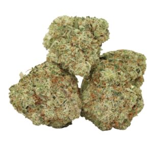 Lindsay OG indica-dominant buds with frosty trichomes and earthy-citrus aroma