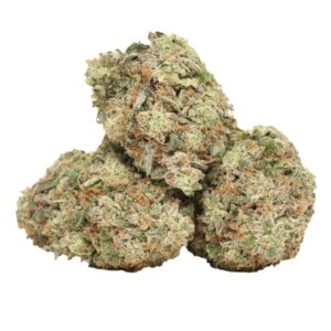 Mike Tyson OG indica buds with dense structure and heavy trichomes