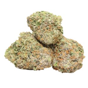 Pink Banner AAAA+ Indica Craft by Fore House premium buds with purple tones and frosty trichomes